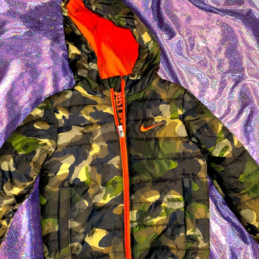 Nike Camo Orange Puffer Jacket